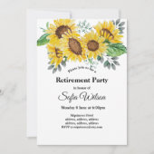 ひまわり, 花の退職パーティー招待状 招待状 (正面)