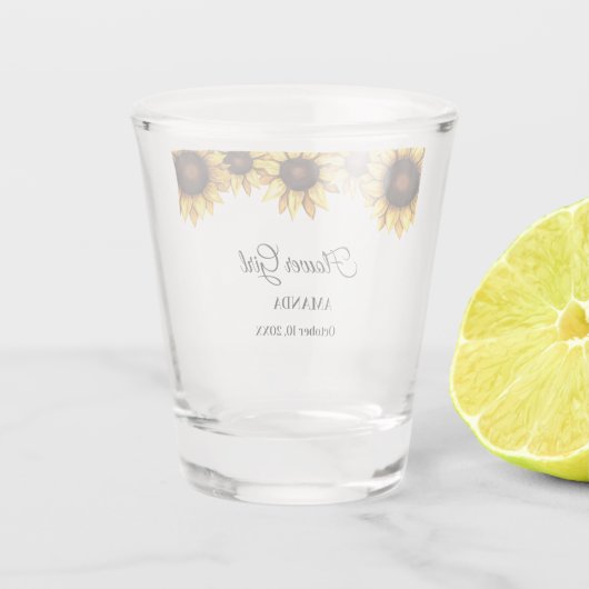ひまわり 花嫁の花 ガール ウェディング ショットグラス (裏面)
