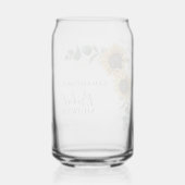 ひまわり 花束 グリーン ウェディング シャワー ガラス缶 (裏面)