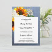 ひまわり 花柄 & ジーン 予定変更の詳細 招待状 (スタンド正面)