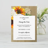 ひまわり 花柄 リネン 延期のご案内 詳細 招待状 (スタンド正面)