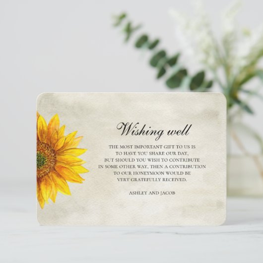 ひまわり。花素朴結婚の願い エンクロージャーカード (スタンド正面)