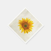 ひまわり。花素朴。カントリーイエローフローラ スタンダードカクテルナプキン (角)
