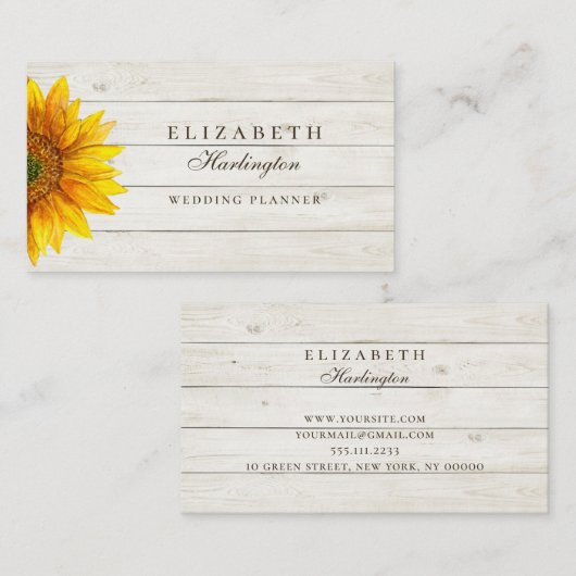 ひまわり。花素朴。フローラプロフェッショナル 名刺 (正面/裏面)