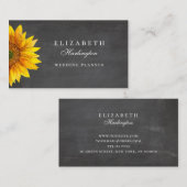 ひまわり。花素朴。黒板プロフェッショナル 名刺 (正面/裏面)