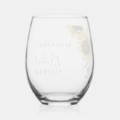 ひまわり 花 グリーン ブライダルシャワー ガラス缶 (裏面)