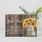 ひまわり 花 メイソンジャー バーンワッド ブライダルシャワー 招待状 (スタンド正面)