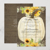 ひまわり 花 秋のカボチャの結婚式 詳細 エンクロージャーカード (正面/裏面)