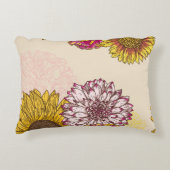 ひまわり、菊、カーネーションフローラ アクセントクッション (正面)