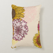 ひまわり、菊、カーネーションフローラ アクセントクッション (正面(垂直))