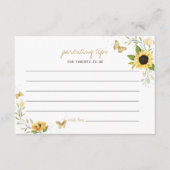 ひまわり&蝶の子育てのヒントアドバイスカード エンクロージャーカード (正面)