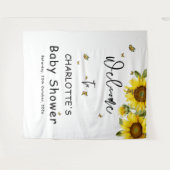 ひまわり&蝶ベビーシャワー背景 タペストリー (正面(横))