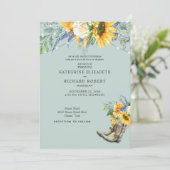 ひまわり 赤いカウボーイブーツ ライト 招待状 (スタンド正面)