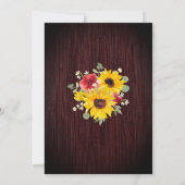 ひまわり 赤いバラ ライト 木 結婚式 招待状 (裏面)