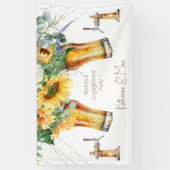 ひまわり 赤い首のお祭り ライト ビール 結婚するパーティ 横断幕 (縦)