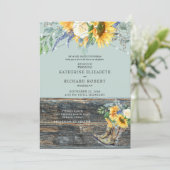 ひまわり 赤い首の木のブーツ ライト  招待状 (スタンド正面)