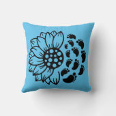 ひまわり & 赤ちゃんの足 クッション (裏面)