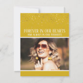 ひまわり&金ゴールドハート写真Symapthy サンキューカード (裏面)