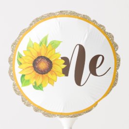 ひまわり&金ゴールドONEベビーガール1st誕生日パーティー バルーン