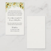 ひまわり 長距離ベビーシャワー挿入 エンクロージャーカード (正面/裏面)