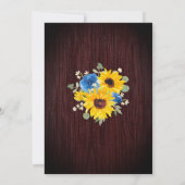 ひまわり 青いバラ ライト 木 結婚式 招待状 (裏面)