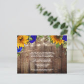ひまわり 青いバラ ラスティック ウェディング 詳細 カード (スタンド正面)
