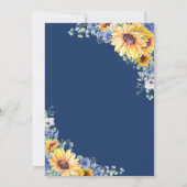 ひまわり 青 花 グリーン ジオメトリック ウェディング 招待状 (裏面)