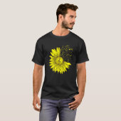 ひまわり 音楽 楽器 音符 花 M Tシャツ (正面フル)