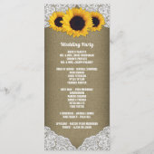 ひまわり 麻とレースのラスティックウェディングプログラム プログラム (裏面)