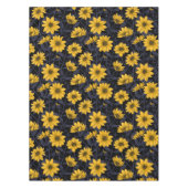 ひまわり、黄色と青の野生のひまわり テーブルクロス (正面)