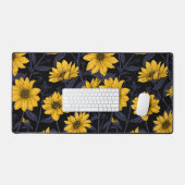 ひまわり、黄色と青の野生のひまわり デスクマット (キーボード&マウス)