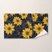 ひまわり、黄色と青の野生のひまわり バスタオルセット (ハンドタオル)