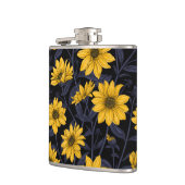 ひまわり、黄色と青の野生のひまわり フラスク (左)