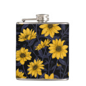 ひまわり、黄色と青の野生のひまわり フラスク (正面)