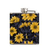 ひまわり、黄色と青の野生のひまわり フラスク (裏面)