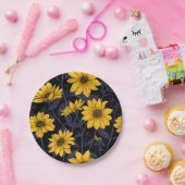 ひまわり、黄色と青の野生のひまわり ペーパープレート (パーティー)