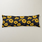 ひまわり、黄色と青の野生のひまわり ボディピロー (裏面)