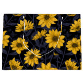 ひまわり、黄色と青の野生のひまわり ラージペーパーバッグ (正面)