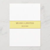 ひまわり(黄色) 4.5インチx 6.25インチ結婚のメニュー メニュー (裏面)