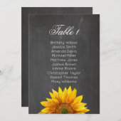 ひまわり。黒板フローラ結婚の座席表 招待状 (正面/裏面)