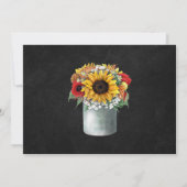 ひまわり 黒板 田舎 ウェディング 詳細 カード (裏面)