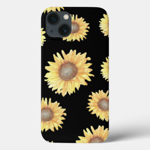 ひまわり(黒) iPhone 13ケース