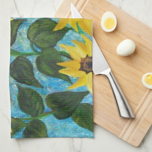 ひまわり#3 キッチンタオル (四つ折り)