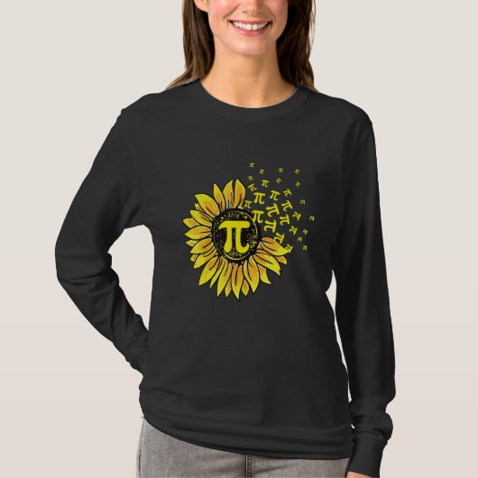 ひまわり 3 14 円周率 シンボル 100日目の学校 Tシャツ (正面)