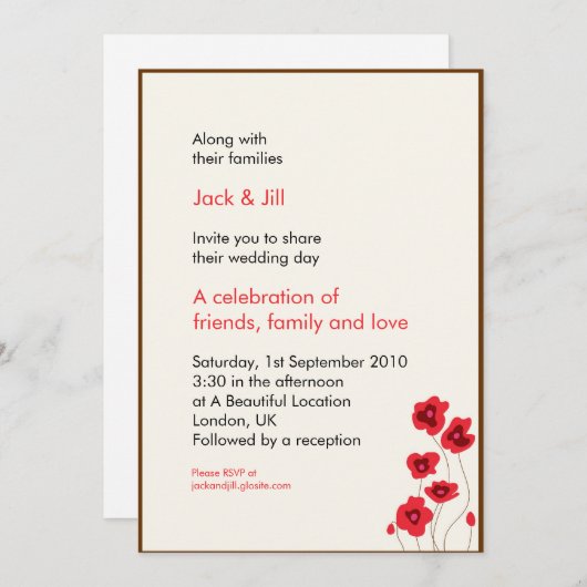 ひまわり 5x7 招待状 (正面/裏面)