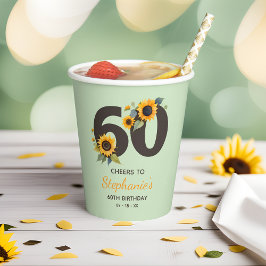 ひまわり 60歳の誕生日おめでとう ペーパカップ 紙コップ