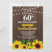 ひまわり 60歳の誕生日招待状。どんな年齢でも 招待状 (正面)