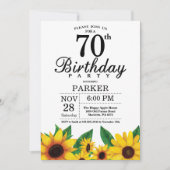 ひまわり 70歳の誕生日 招待状 (正面)