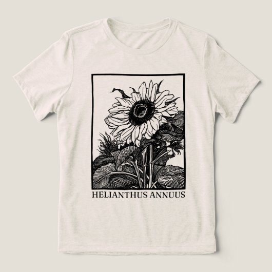 ひまわり (Helianthus annuus)  トライブレンドＴシャツ (デザイン正面)