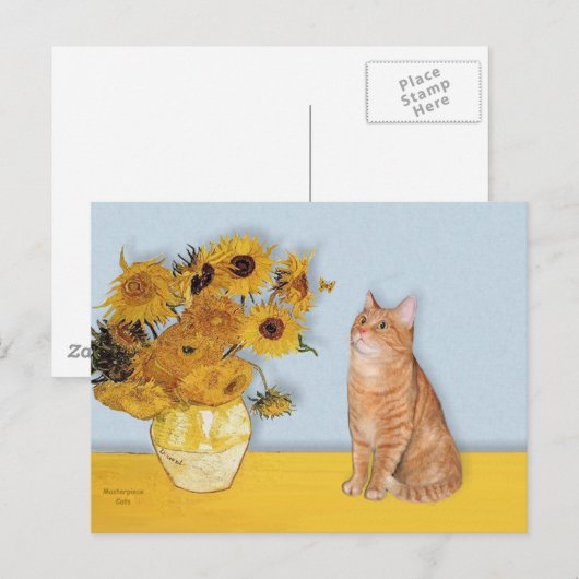 ひまわり – Orange Tabby cat 46 ポストカード (正面/裏面)